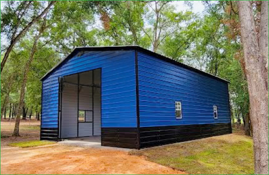 Metal Building with Rollup Door